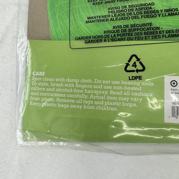 Spritz Wig Neon Lime Green Bob Bangs Witch Anime Cosplay Halloween Oz Fairy Evil - Picture 4 of 5